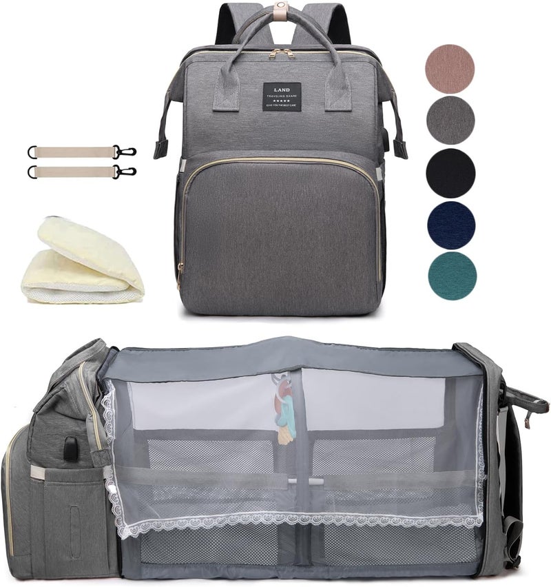 houscly Diaper Bags Backpack for Baby Boy : Large Baby Bag for Boys Girls Mom Toddler Women Men Dad Big Travel Newborn Essential Baby Registry Search Must Haves Grey - Image 1